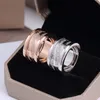 Designer Vis Bague d'amour Hommes Femmes Couple Noir Céramique 1-3 tours Haute qualité 925s Bijoux en or 18 carats avec boîte taille 5-11 Rose Argent Bagues de luxe pour femme homme