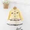Pullover Girls Korean Cardigan Sweater Pure Color Short kjol Set Baby Girl Toddler Fall Clothes 2023