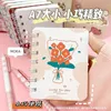 Carnet d'étudiant A7 à fleurs de dessin animé mignon, 1 pièce, livre à bobine détachable Portable, Mini poche à feuilles mobiles, papeterie scolaire Kawaii