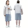 Contrast Binding Waterproof Rain Poncho, Unisex Reusable Portable Hooded Raincoat