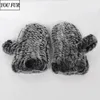 Five Fingers Gloves Winter Outdoor Girl Real Rex Rabbit Fur Gloves Natural Knitted Rex Rabbit Fur Mittens Women Warm Real Rex Rabbit Fur Gloves 231123