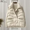 Womens Vests Sleeveless Down Jacket Autumn Winter Cotton Tank Top Loose Thin Coat 231122