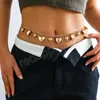 Süße geometrische Herz Anhänger Bauchkette Taille Bauchkette für Frauen Mode sexy Sommer Strand Körperkette Schmuck