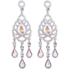 Dange oorbellen Farlena Romantic 5 Colors Bridal Long met kristallen voor vrouwen luxe kroonluchter bruiloftsjuwelen verkopen