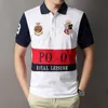 Polo europea e americana a maniche corte T-shirt grande ricamata da uomo in puro cotone 100% s-6XL