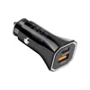 Snabbladdning PD USB C Car Charger QC 3.0 Dual Port Snabbladdning USB Typ C -laddare för iPhone 15 Samsung S24 Google Pixel