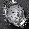 남성 시계 40.5mm cal.9906 Ovement 기계식 자동 남성 손목 시계 속도 마스터 57 Sapphire Glass Back Transparent