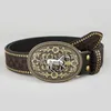 Belts Vintage Leisure Belt For Men Western Cowboy Style Teenagers Versatile Simple Handsome Trend Carving Pattern Buckle