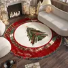 Carpets Christmas Elk Round Carpet Christmas Tree Festive Atmosphere Red Large Area Carpets Bedroom Living Room Decoration Non Slip rug