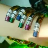 Charm Bracelets Missvikki 럭셔리 우아한 스택 열린 뱅글 웨딩 바게트 바게트 아라비아 신부 브린 코 파라로 뮬러 레스 2023