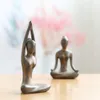 Abstract Art Ceramic Yoga Poses Figurine Porcelain Lady Figure Statue Home Yoga Studio Decortion Craft Desktop Ornament