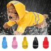 Hundkläder SXL PETS Kläder Huven Raincoats Reflektiv Strip S Rain Coat Waterproof Jackets Outdoor Bortable For Puppies 230422