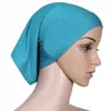 Caps de hijab de cor sólida Caps subscarf Turbano muçulmano para mulheres lengies lenço de cabeça da cabeça da cabeça 20 cores sólidas preto puple rosa preto cinza