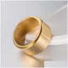 Anéis de casamento Anéis de casamento Mens Chinês Budista Coração Sutra Spinner Anel Powerf Rimbuu Fé nos dedos para homens Amet Mantra Band Dro Dhiwh