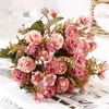 Fiori decorativi 1 bouquet 11 teste chiodi di garofano sposa fiore scrapbooking fai da te per la decorazione della festa nuziale