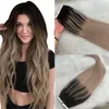 Nastro Ombre nelle estensioni dei capelli umani Nastro adesivo Balayage senza cuciture nero che sbiadisce fino al biondo cenere sull'estensione dei capelli 100 g/40 pezzi