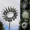 Trädgårdsdekorationer unika och magisk metall vindkvarn 3D vinddrivna kinetiska skulpturer gräsmattor metall vind solen spinnare gård och trädgårdsdekor 231122