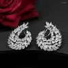 Hoop Earrings Brand Genuine Luxury Real Jewels Fashion High-end Zircon Large Wedding Dress Banquet High Q