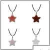 Pingente colares lua estrela colar moda jóias para mulheres homens menina presente natural cristal quartzo pedra turquesa coração charme com dhawo