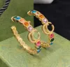 New Hoop Color Diamond Hoop Huggie earrings aretes orecchini Fashion personality large circle earrings women's wedding party designer jewelry