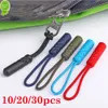 Ny 10st/Set 10 Color Dragkare Pull Puller End Fit Rope Tag Byte av klipp Bruten Buckle Fixer Suitcase Tält Ryggsäckens dragkedja med dragkedja