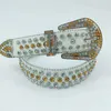 20% rabatt för bältesdesigner New Men's White Shiny Ball med diamanter Punk Head Sequined Women's Belt