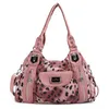 Evening Bags Women Soft PU Leather Handbags Fashion Pink Leopard Tote Luxury Large Shoulder Multi-pocket Shopping Crossbody Bag