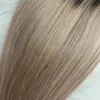 Tape in Hair Extension Human Hair Black fading to Ash Blonde Ombre Tape ins Extensions 100g/40pcs