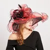 Wide Brim Hats Damen Fascinators Deby Hut Fedora Sommer Elegantes Leinen Sun Pography Party Haarschmuck