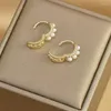 Stud Earrings Stylish For Women With Advanced Geometric C Pearl Round Face Slimming