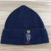 Polo Beanie Роскошная дизайнерская вязаная шапка из шерсти медведя для мужчин и женщин, теплая хлопковая шапка 2023 года, шерстяная шапка для езды на велосипеде, ветрозащитная и холодная шапка