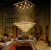 Modern minimalistisk LED Crystal Chandeliers fyrkantig villa dubbel trappa lampa sovrum hängslampor vardagsrum restaurang ljuskrona ll