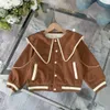 New designer kids Tracksuits Autumn Plush insulation baby coat sets Size 110-160 Large lapel girl jacket and pants Nov25