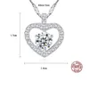 Romantic Heart Pendant Halsband S925 Silver Micro Set 3A Zircon Necklace Korean Fashion Sweet Women Collar Char Chady Party Jewelry Valentine's Day Gift SPC