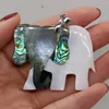 Pendant Necklaces Natural Abalone Shell Cute Elephant Charms Animal Mother Of Pearl For DIY Necklace Women Making