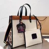 Totes Bolso de diseñador caliente Bolso de mano Bolso de compras para mujer Bolso de moda Flores viejas Cuero de lona Apertura y cierre de botones Bolso de compras de gran capacidad Bolso de hombro