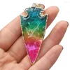 Pendant Necklaces Natural Stone Crystal Pendants Arrow Shape Multi-color Energy Charms For Jewelry Making Diy Earring Necklace Gift