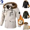 Herren-Mischungen, mit Fleece gefütterte, verdickte Jacke, lässiger Outdoor-Parka, Herbst und Winter, warm, winddicht, wasserdicht, 231123