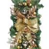 Juldekorationer glödande kransväggdekor prydnad med LED -ljus ytterdörr Garland tall hängande Xmas Party Supplies 231123