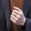 Punk hip hop escovado brilhante titânio aço anel masculino vintage gótico cor de ouro anéis de dedo luxo jóias presente 15mm