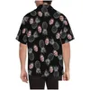 Chemises décontractées pour hommes Yescustom T-shirt Ananas Noir Personnalisé Visage Cardigan Plage Tee Imprimé Doux Fête Chemise Hawaïenne Blouses Tops Pet Dhcmh