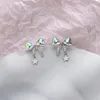 Boucles d'oreilles Xingyunday mode pierre de lune coeur nœud papillon pour les femmes Zircon étoile boucle d'oreille fête Femme bijoux