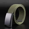 Belts Selling Unisex Canvas Belt Alloy Buckle Men Solid Color Weave & Women Casual Jeans 110-140 CM