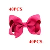 Hårtillbehör 40 BK Small Toddler Ribbon Bows With Alligator Hair Clips Solid Chilrens For Pigtails Little Girls Accessories Drop Dh8jw