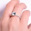 Cluster Rings Gem's Ballet 925 Sterling Silver Four Prong Moissanite Engagement Ring for Women Jewelry 2.0ct 8mm Round Solitaire Set 3