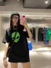 Lüks Tasarımcının Yeni Erkek ve Kadınlar Kısa Kollu Spor Giyim Seti Gömleği Yüksek Baskı Yeni Floking Baskı T-Shirt Sevimli Komik Uzaylı UNISEX TOP