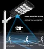 Luz solar de rua solar integrada 100W 200W 300W 400W Sensor de radar de parede à parede à prova d'água ao ar livre com controle remoto