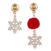 Dingle örhängen varumärke julklapp till kvinna med kinesiska röda delikata handskar jultomten asymmetriska smycken