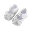 Första vandrare 2023 White Lace Princess Shoes Soft Sole Baby Girl Toddler Full Moon Hundred Days Matching Dress Born 0-12 Månter