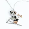 Pendant Necklaces Xiaozhan High Grade Fashionable Ski Panda With Autumn And Winter Matching Chain Quality Necklace